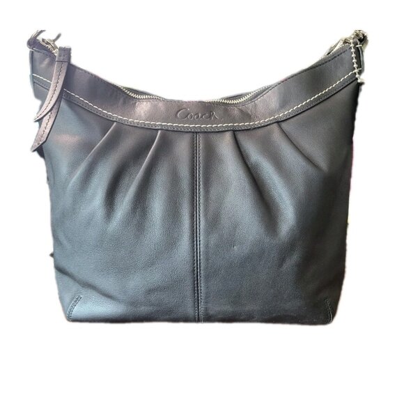 COACH Shoulder Handbag F13764 Black Leather - Picture 1 of 14